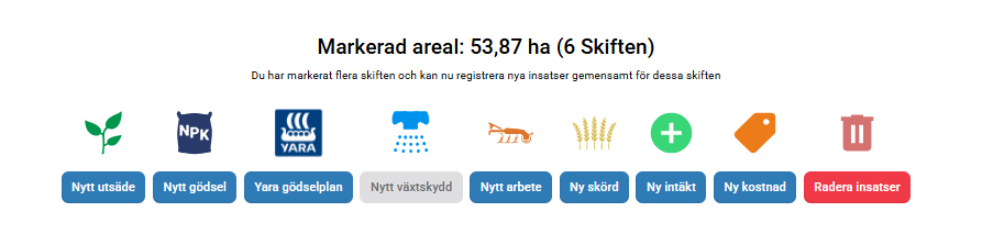 Visar hur du väljer fält