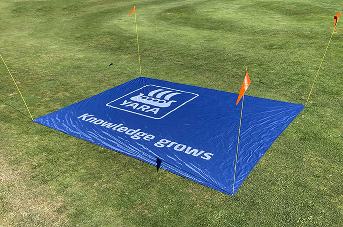 Nollruteduk i fält med flaggmarkering